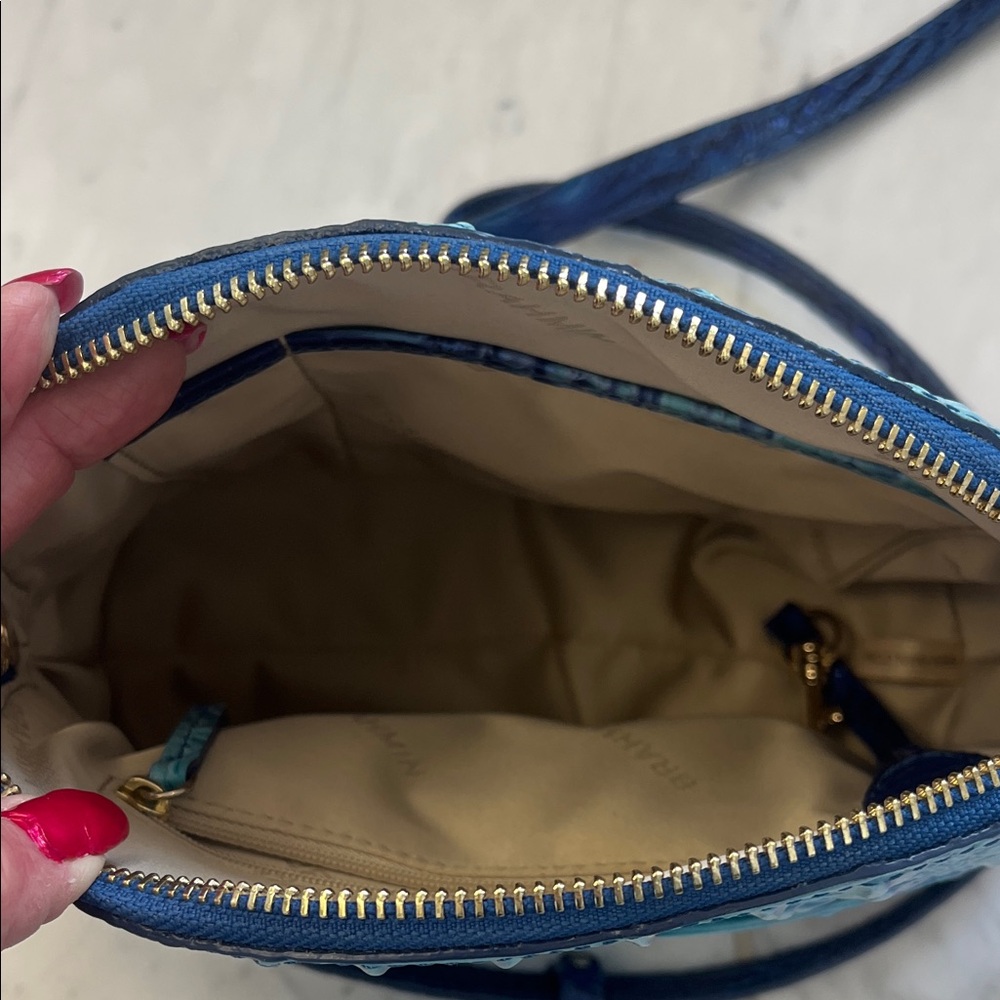 Brahmin Blue Crocodile-Embossed Crossbody Bag - Picture 7 of 7